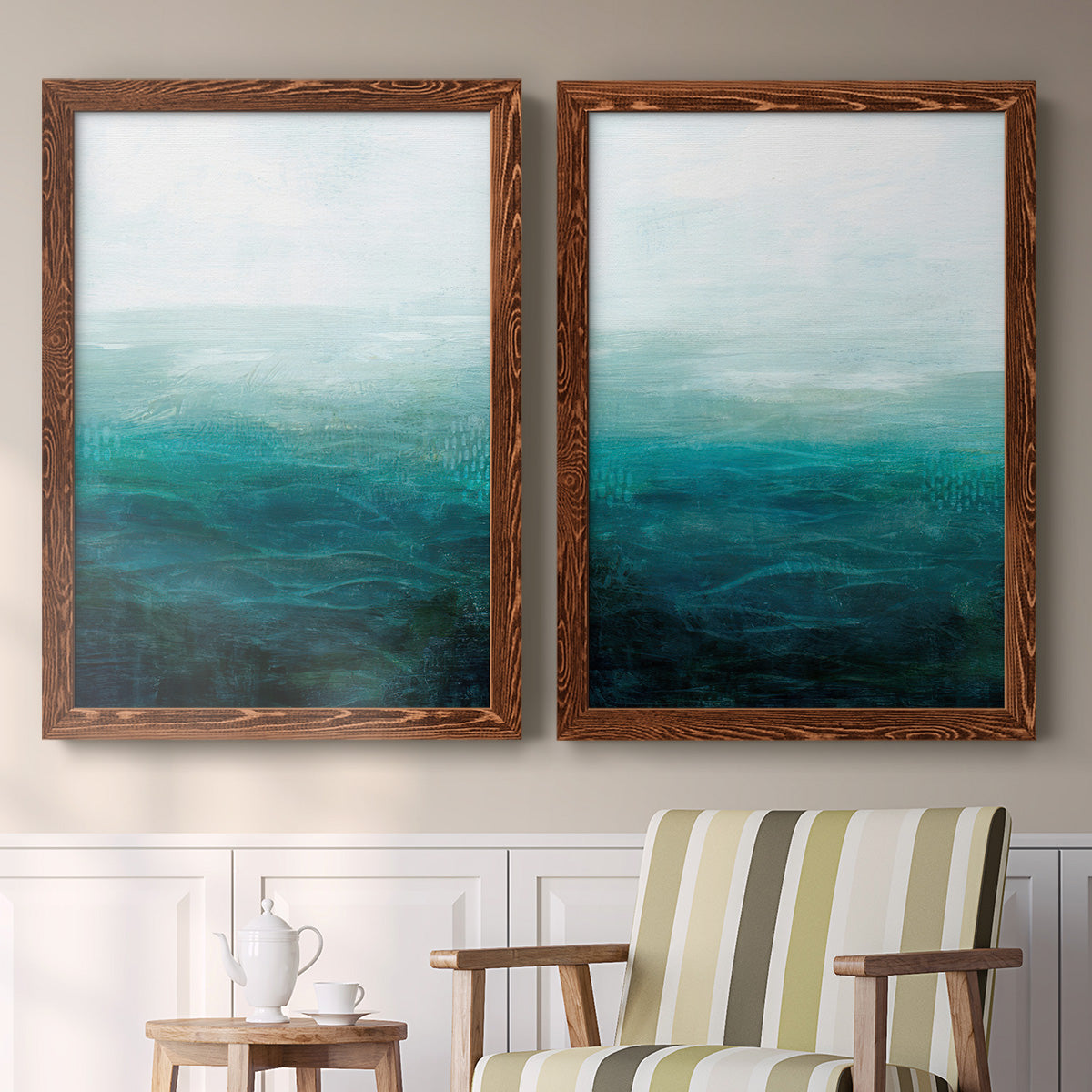 Drifting Sea I - Premium Framed Canvas 2 Piece Set - Ready to Hang