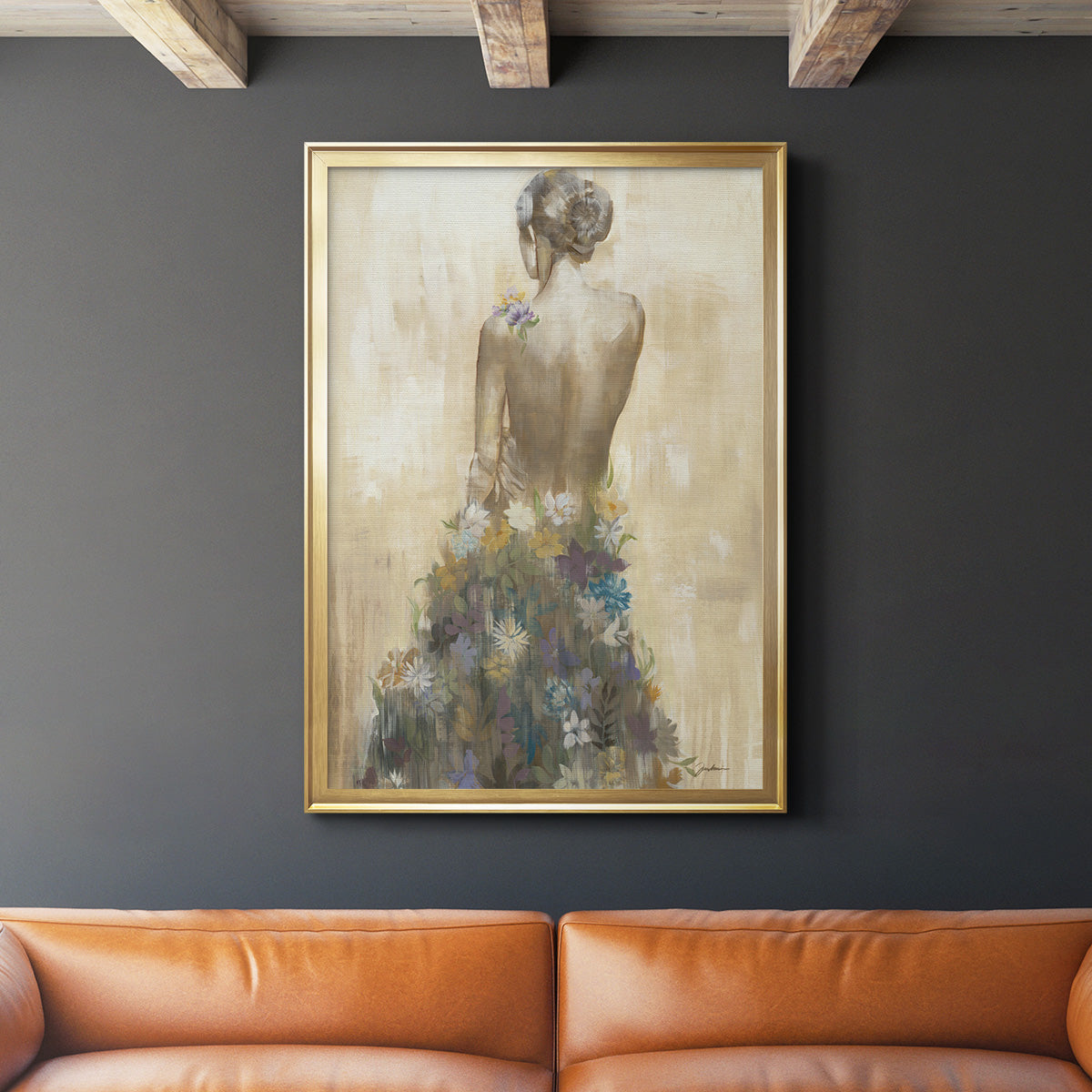 Garden Gown - Modern Framed Canvas Print