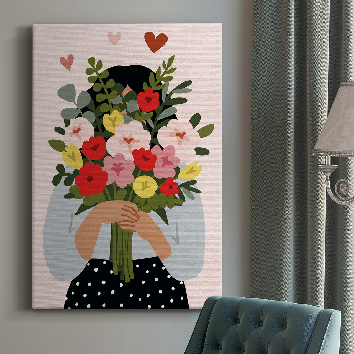 Darling Valentine Collection B Premium Gallery Wrapped Canvas - Ready to Hang