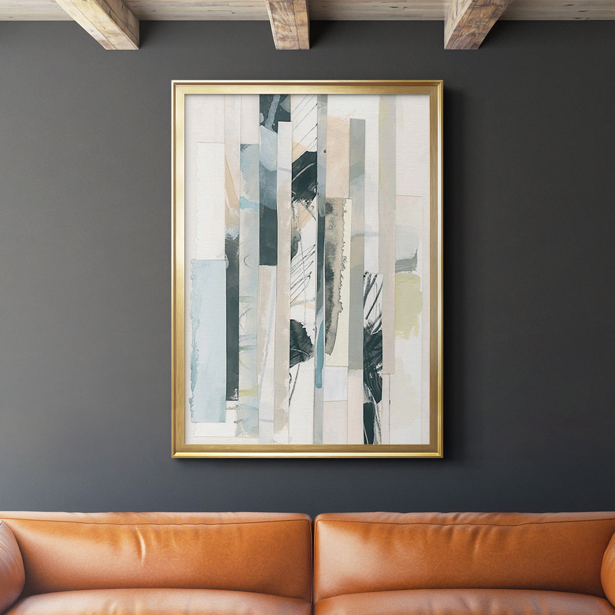 Paper Strata II - Modern Framed Canvas Print