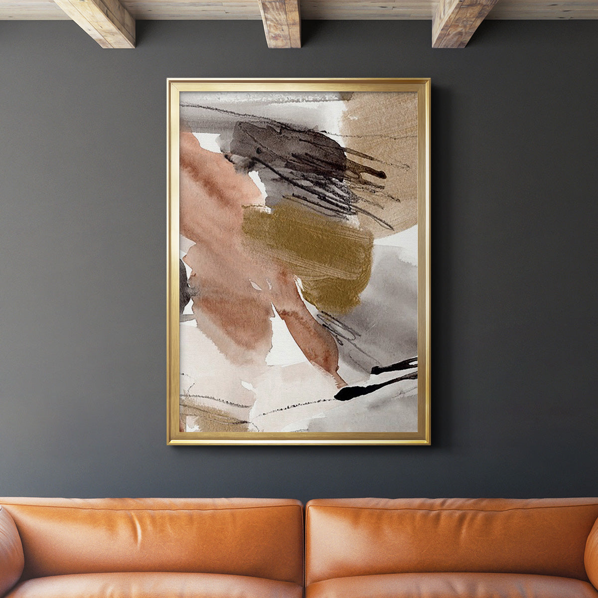 Antique Gold II - Modern Framed Canvas Print