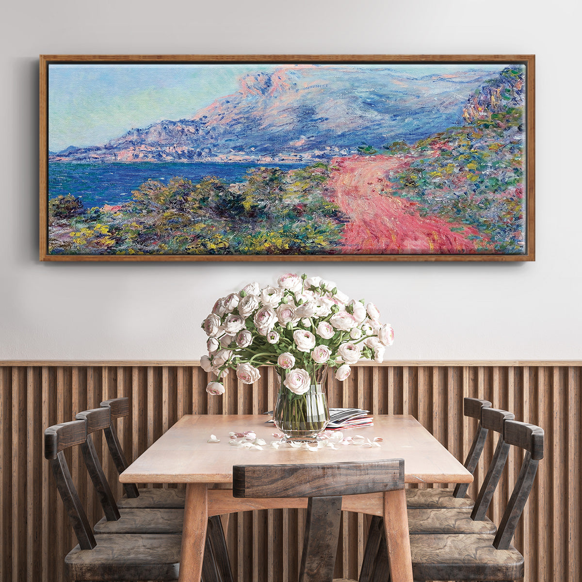 The Red Road Near Menton, 1884 - Floater Framed Canvas Print