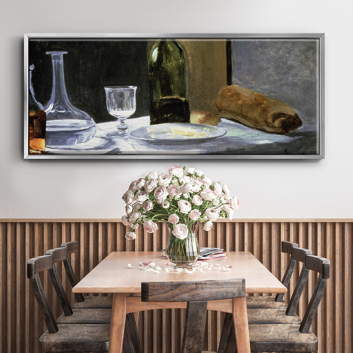Still Life with Bottles, 1862 - Floater Framed Canvas Print