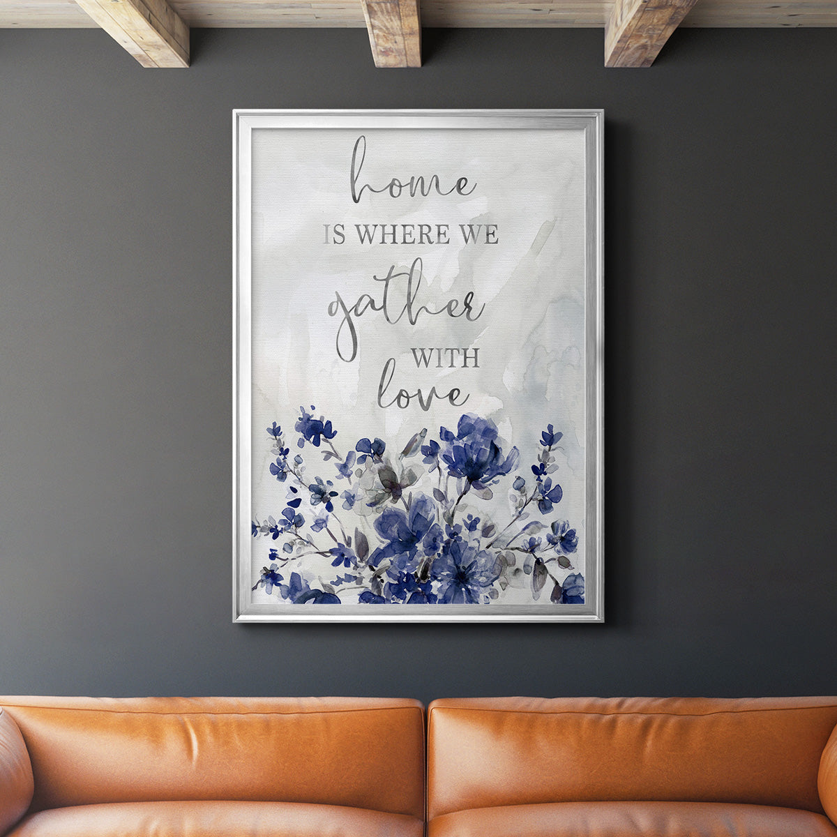 Gather With Love - Modern Framed Canvas Print