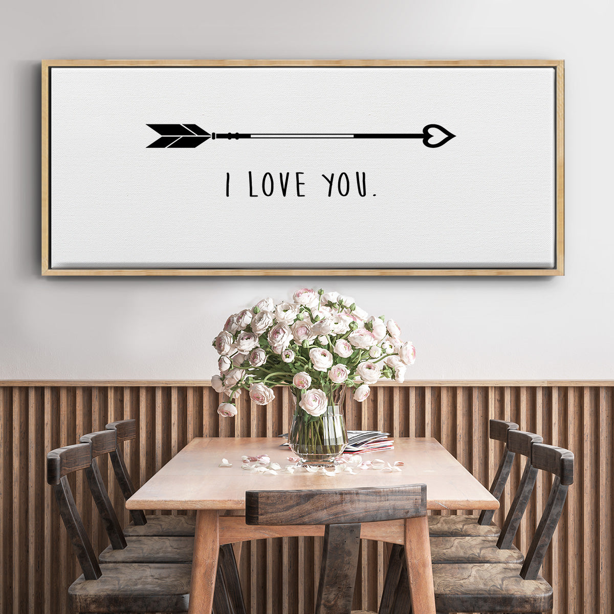 Love Arrow I - Floater Framed Canvas Print