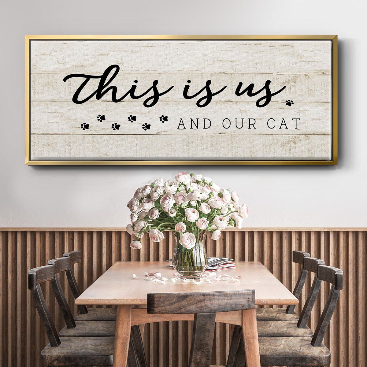 Us and Our Cat - Floater Framed Canvas Print