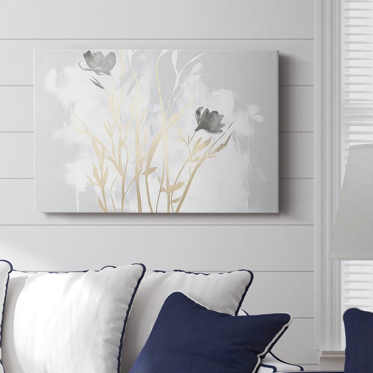 Grey Floral Painting XCIV - Canvas Art Print