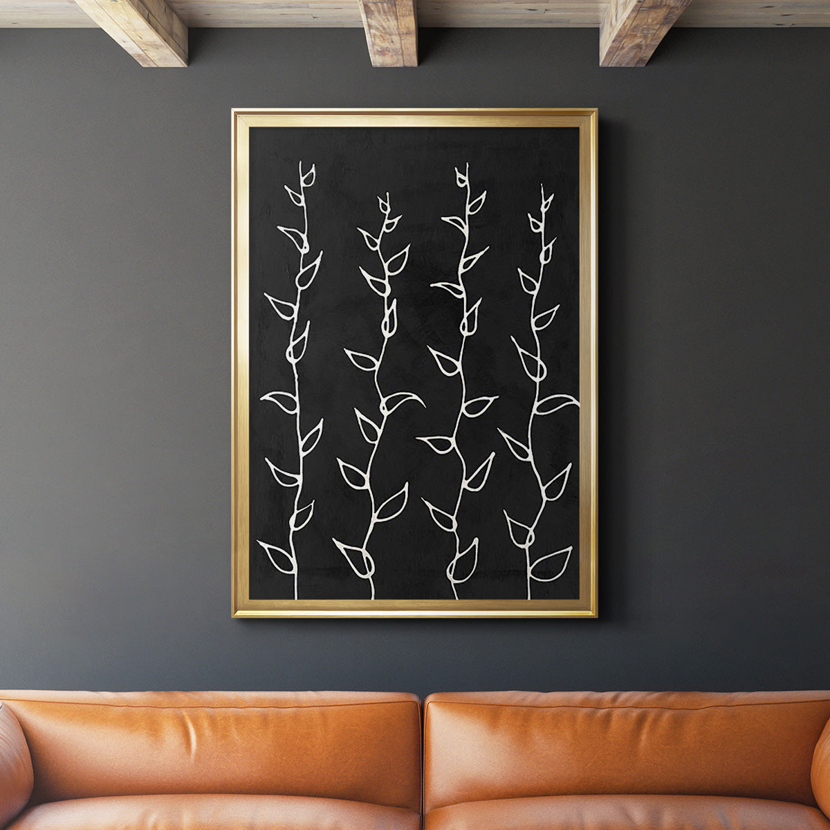Ivory Vines I - Modern Framed Canvas Print