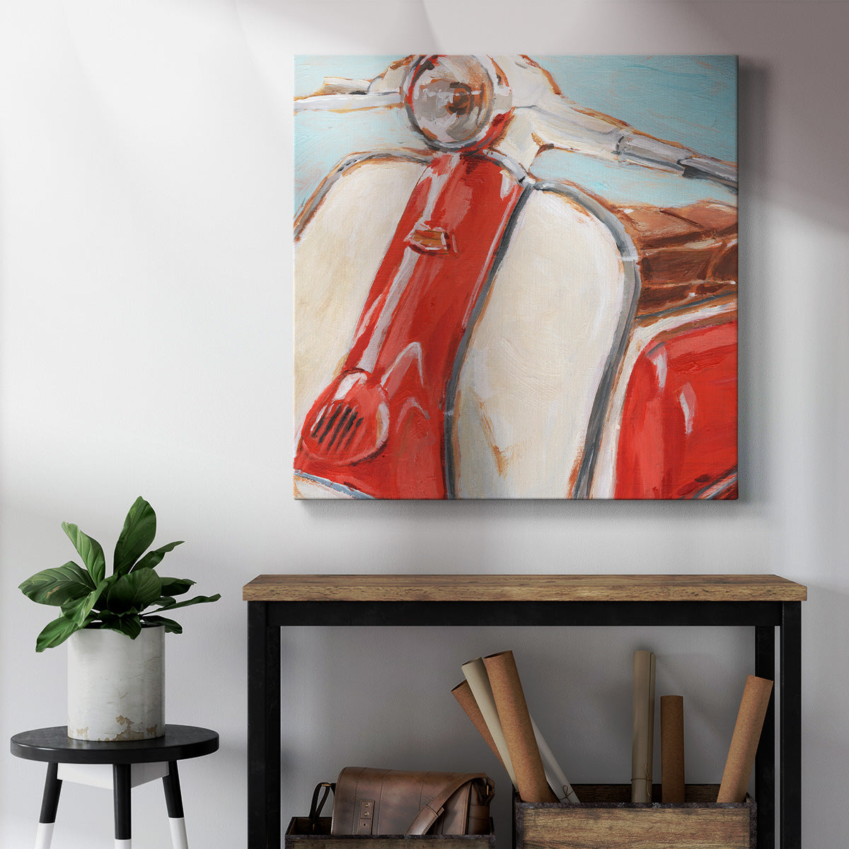 Retro Scooter II-Premium Gallery Wrapped Canvas - Ready to Hang