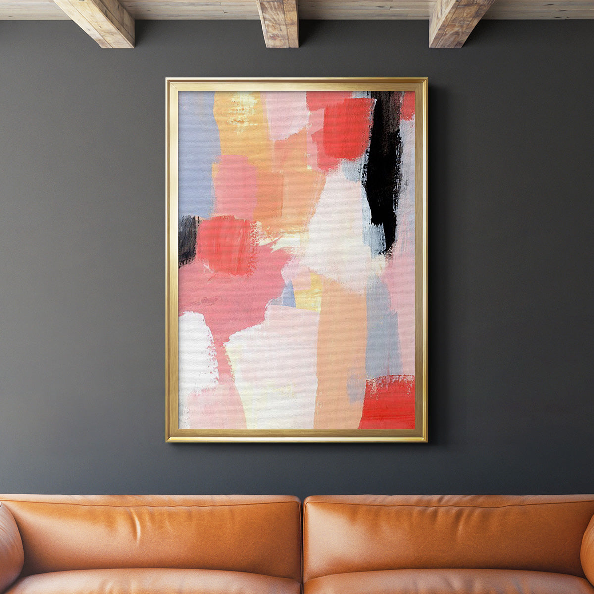 Aerial Scarlet I - Modern Framed Canvas Print