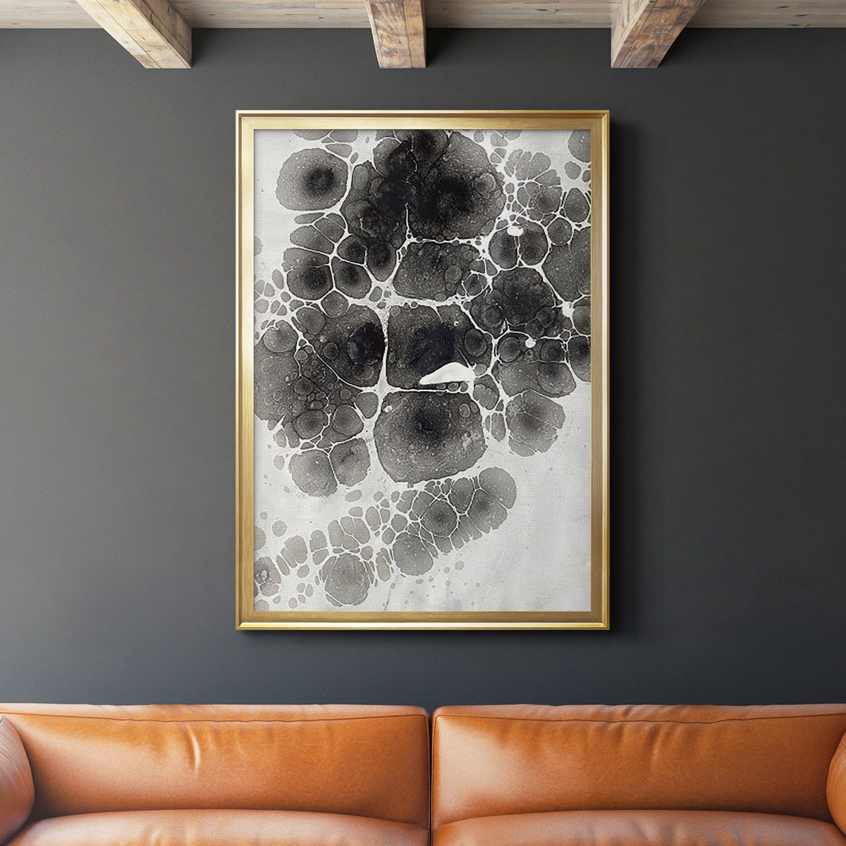 Marbling XII - Modern Framed Canvas Print