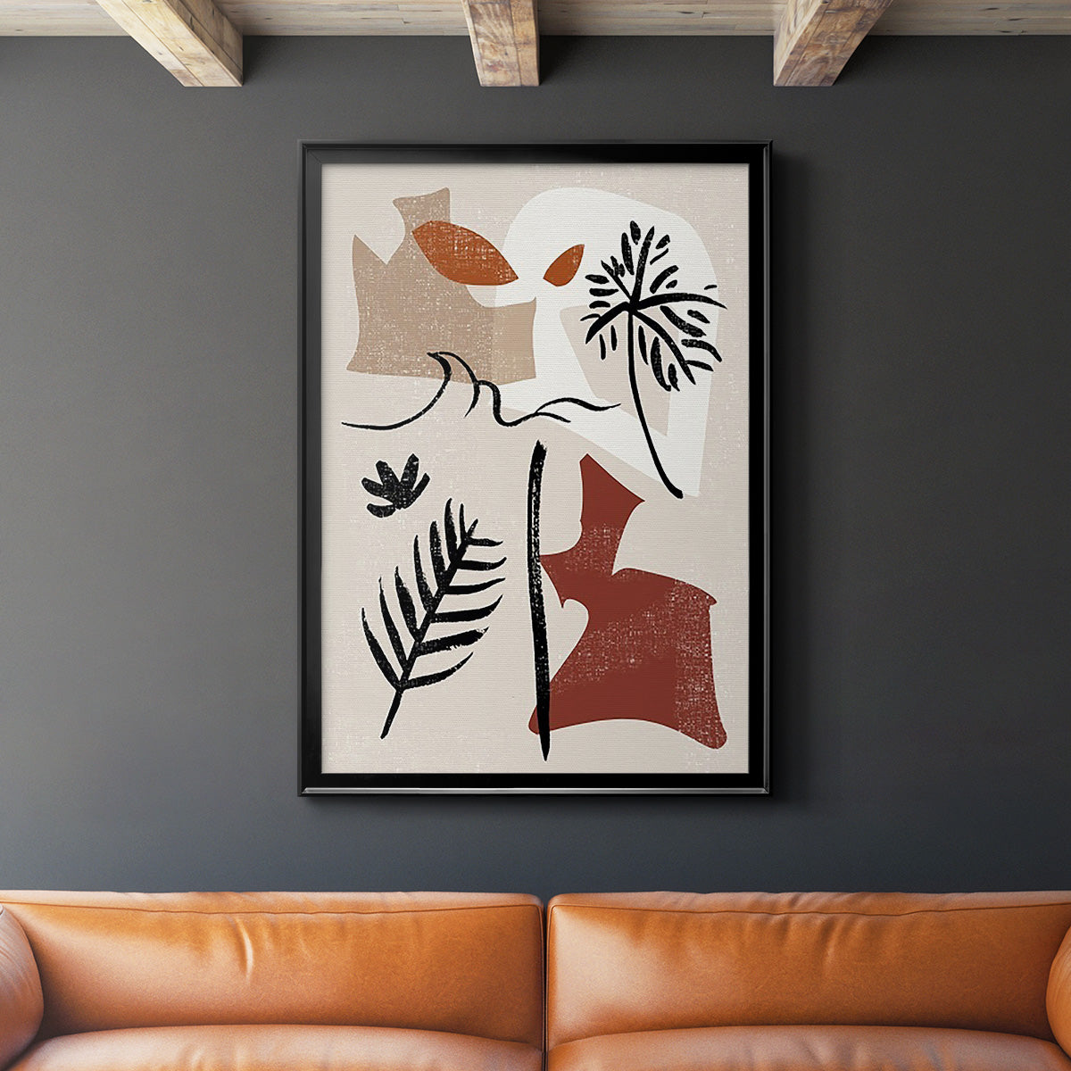 Soft Palms VI - Modern Framed Canvas Print