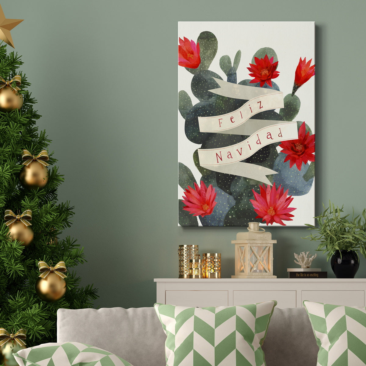 Flowering Christmas Cactus Collection B Premium Gallery Wrapped Canvas - Ready to Hang