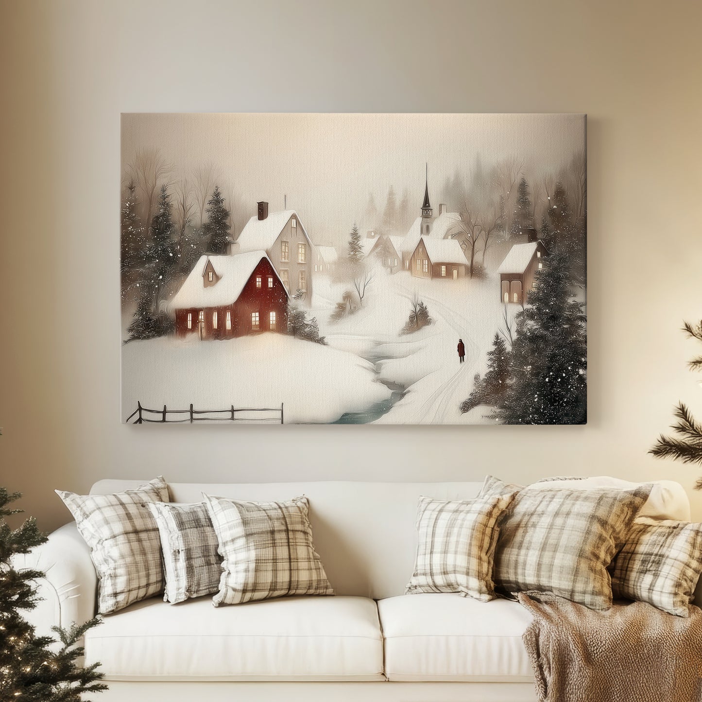 Golden Yule Promise - Canvas Art Print