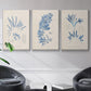 Blue Marine Algae I - Framed Premium Gallery Wrapped Canvas L Frame 3 Piece Set - Ready to Hang