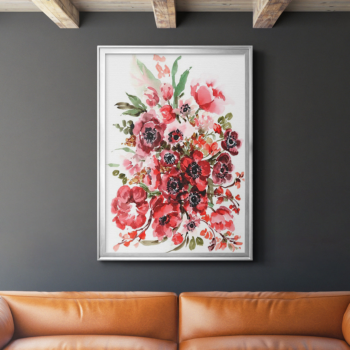 Icelandic Poppies II - Modern Framed Canvas Print