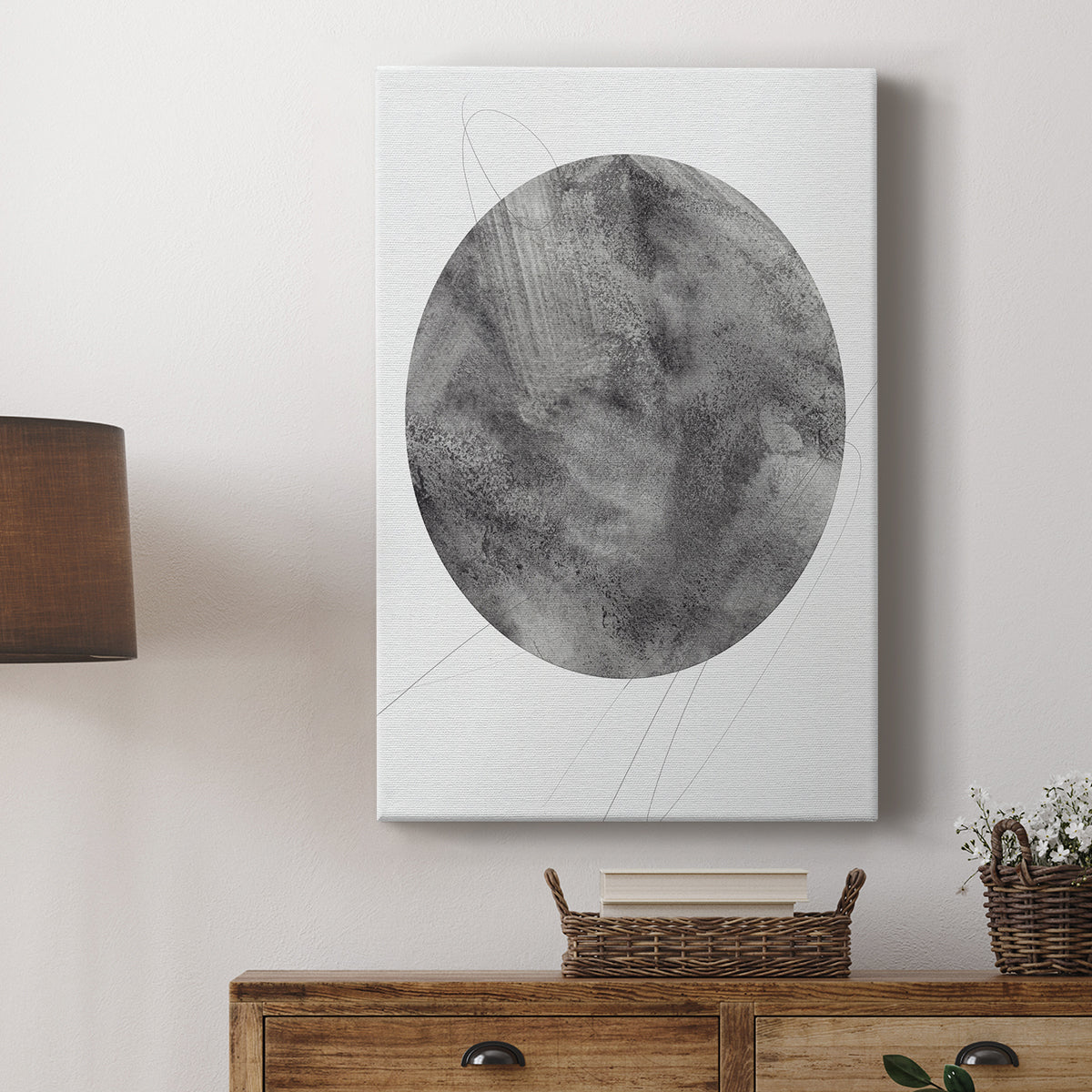 Graphite Moon II - Canvas Art Print