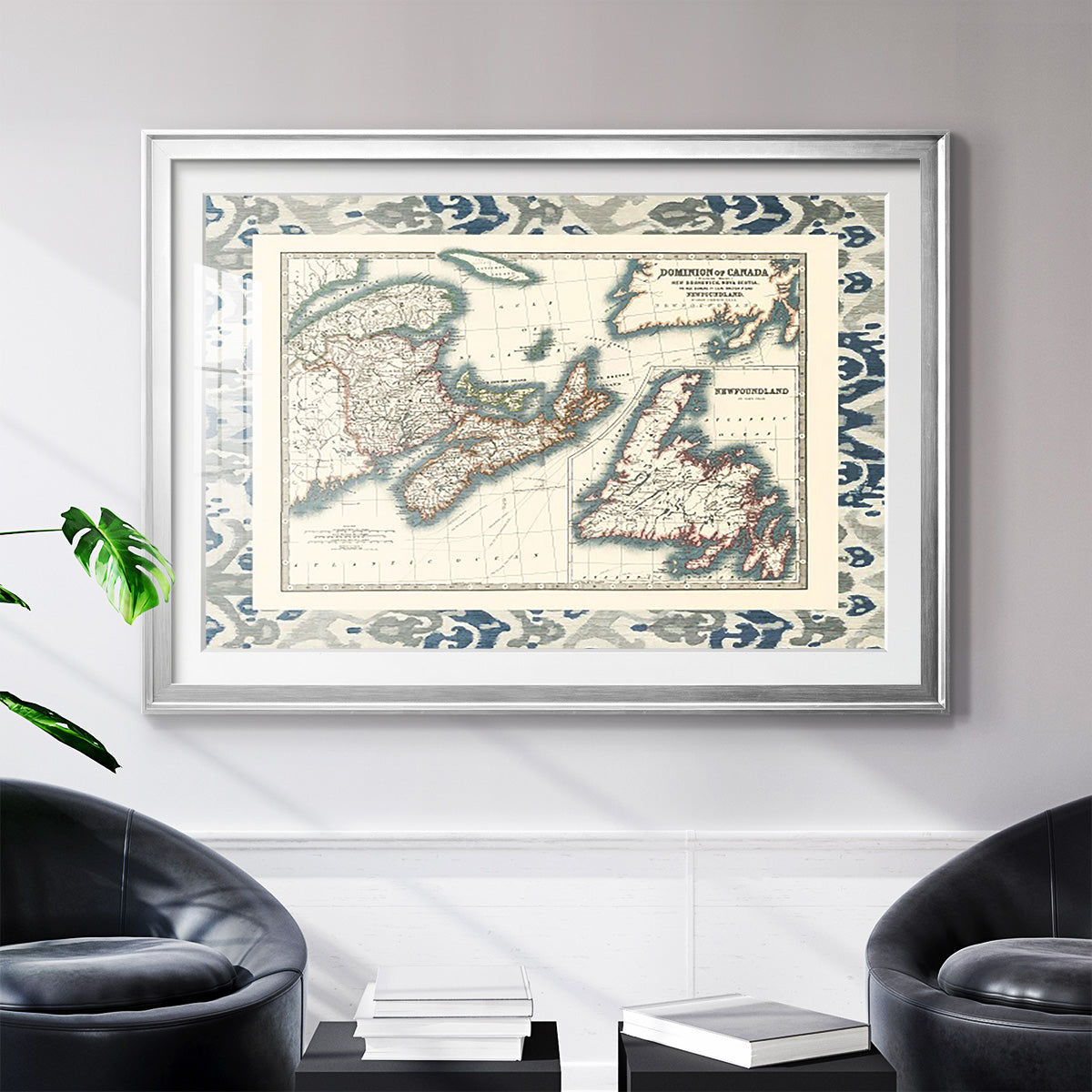 Bordered Map of Canada - Modern Framed Art Print
