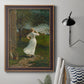 Narrative religious genre scene by Winslow Homer in an ornate bronzed mahogany wood frame displayed in a neutral interior setting.