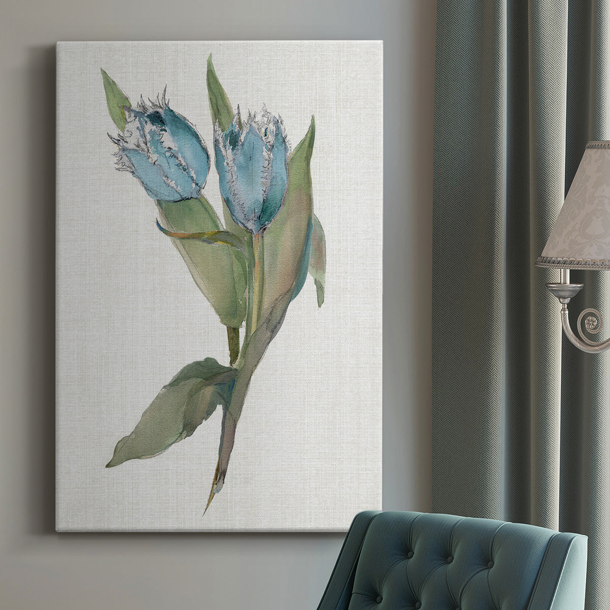 Blue Tulip Picks II Premium Gallery Wrapped Canvas - Ready to Hang