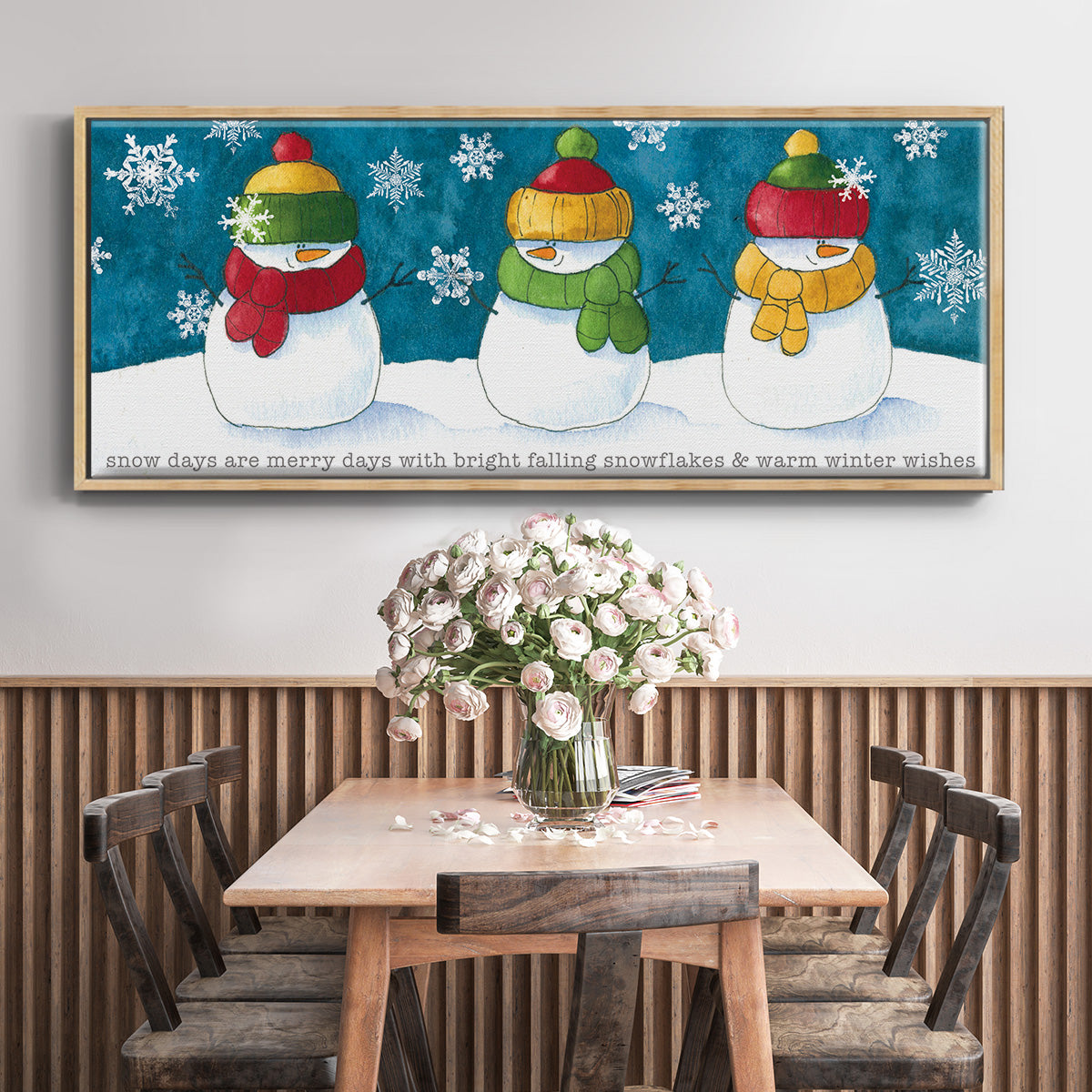 A Frosty Kiss - Floater Framed Canvas Print
