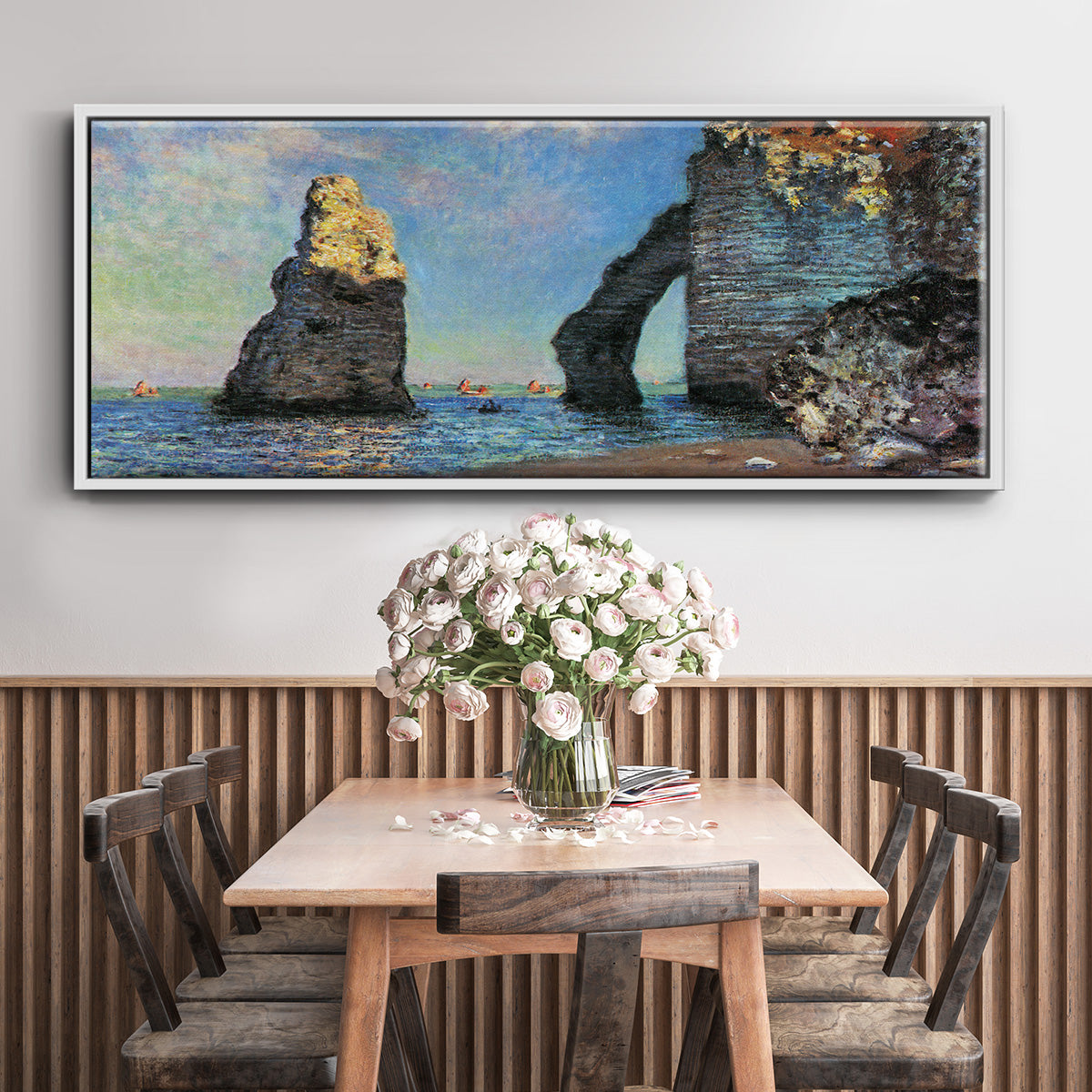 The Rocky Cliffs of Étretat - Floater Framed Canvas Print