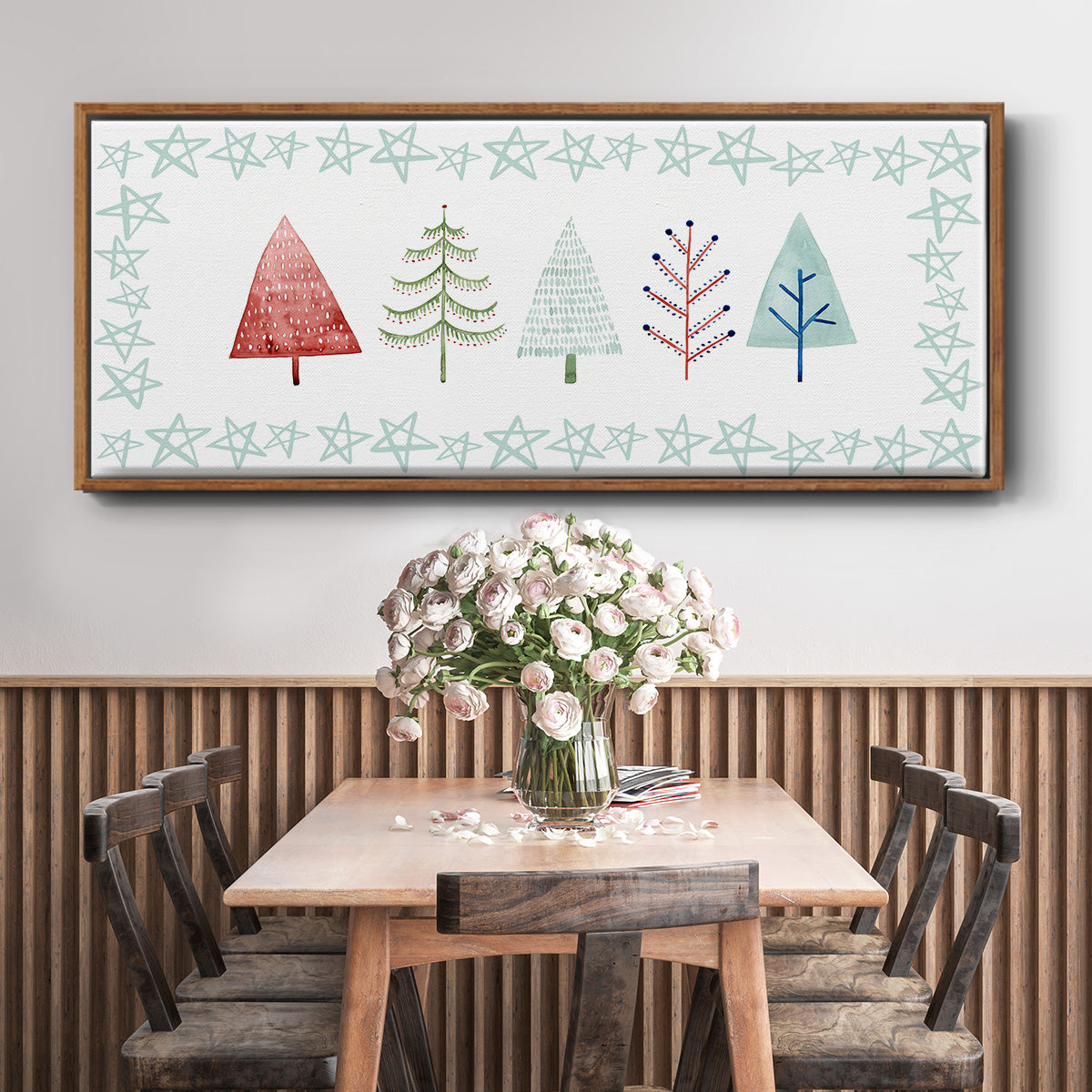 Christmas Tree Whimsy Collection C - Floater Framed Canvas Print