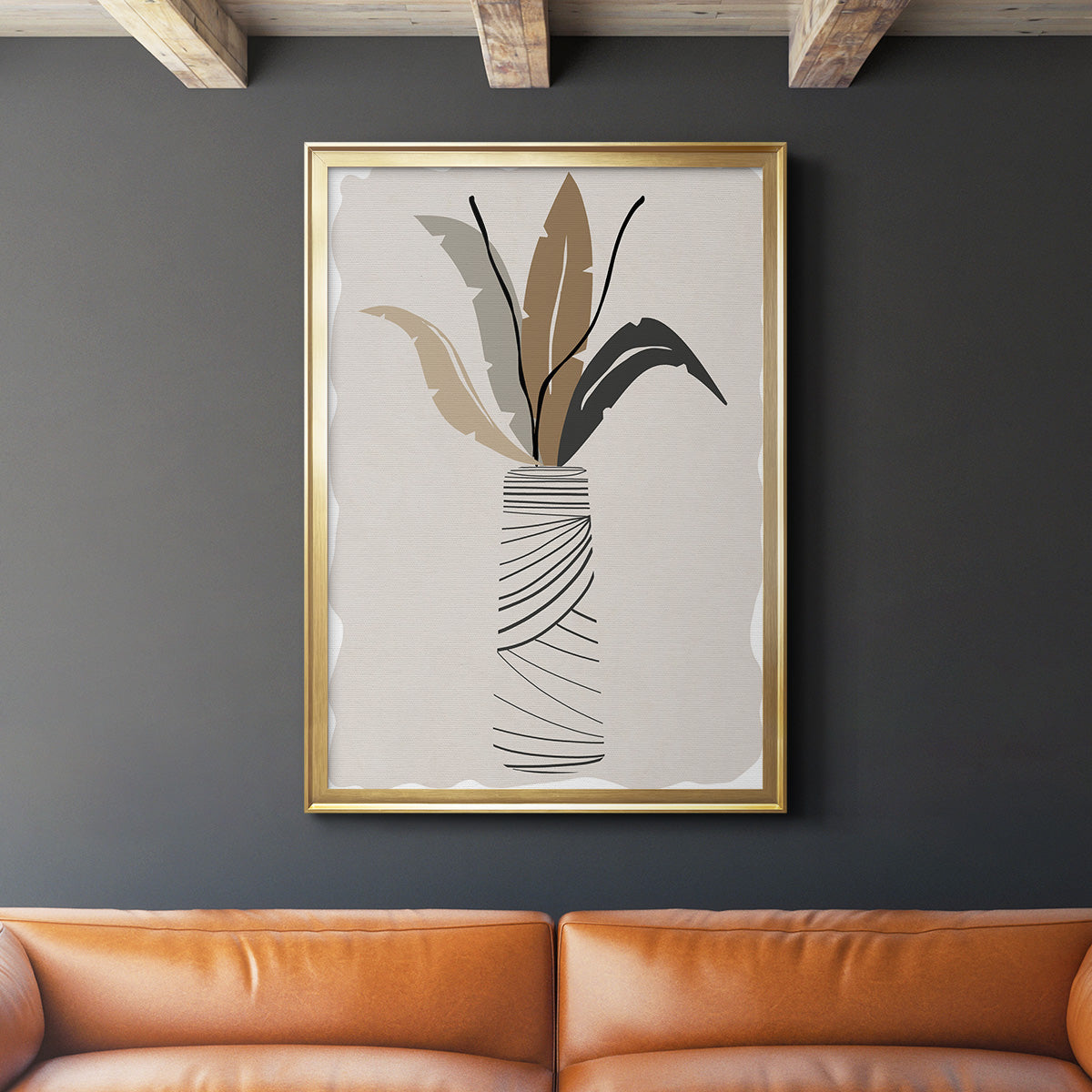 Palm Arrangement II - Modern Framed Canvas Print