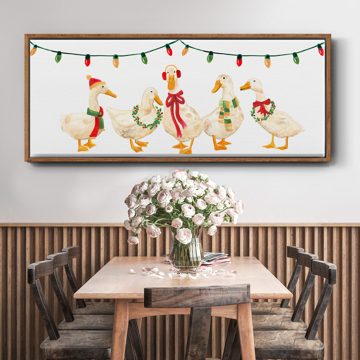 Merry Quackmas Collection D - Floater Framed Canvas Print