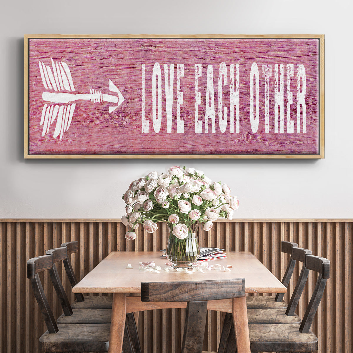 Love Each Other - Floater Framed Canvas Print