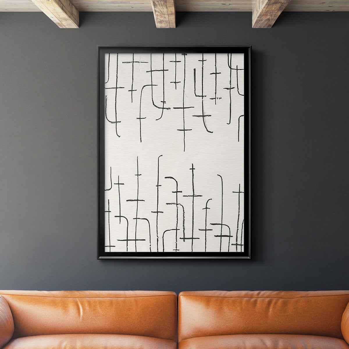 Vertical Arrangement I - Modern Framed Canvas Print