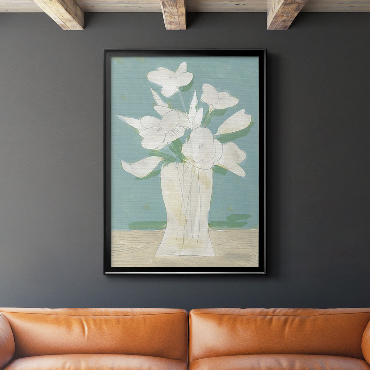 Muted Spring Arrangement I - Modern Framed Canvas Print