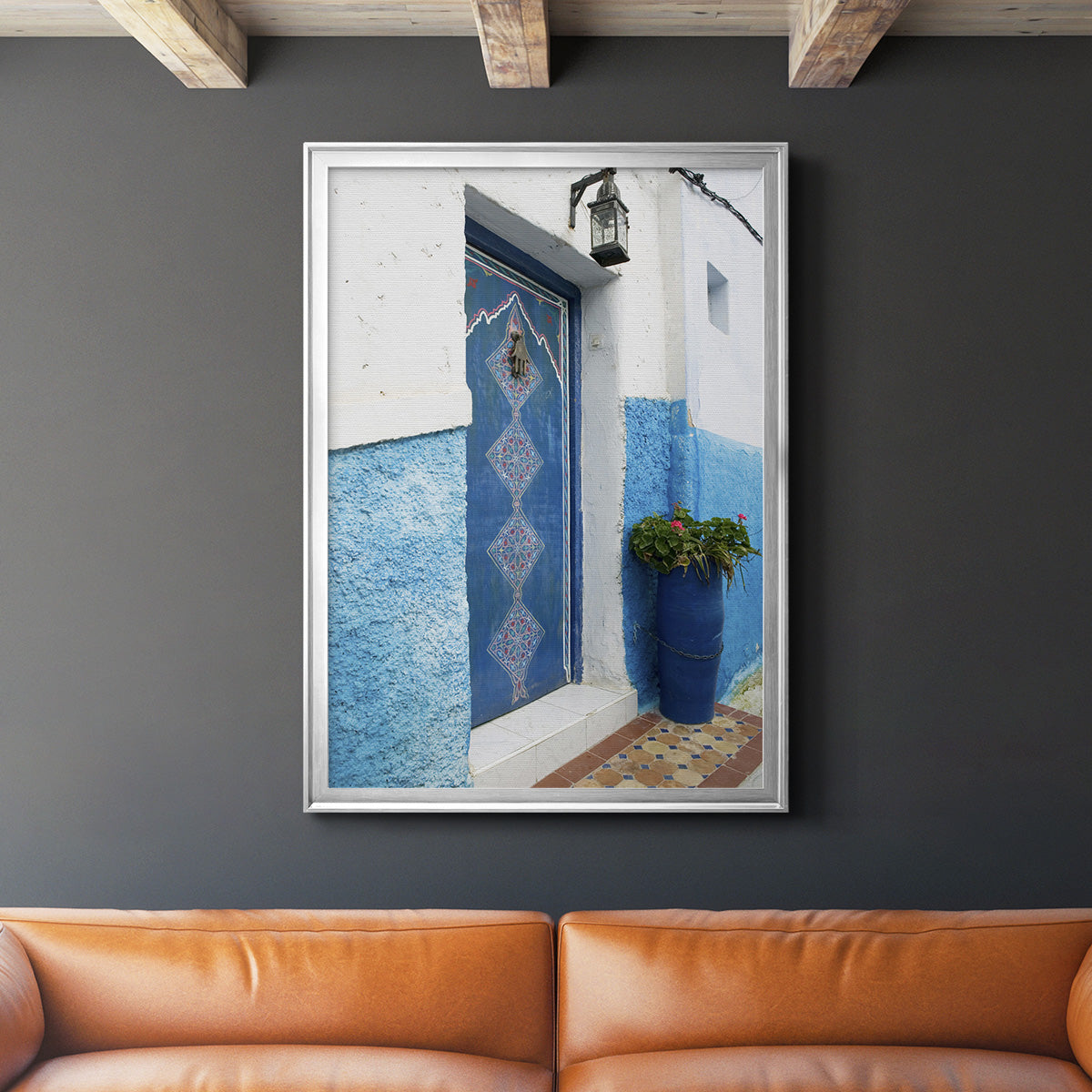 Morocco Door - Modern Framed Canvas Print