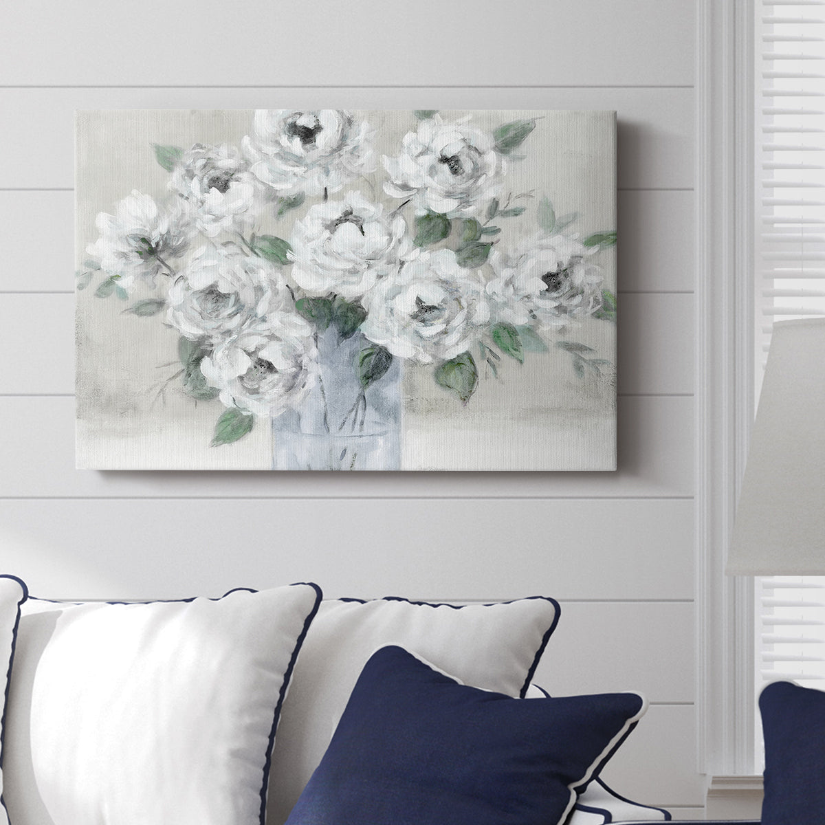Tender White Roses - Canvas Art Print