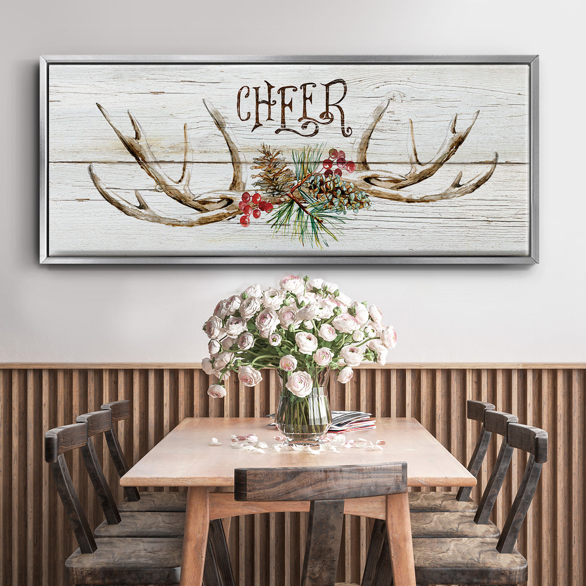 Rustic Cheer - Floater Framed Canvas Print
