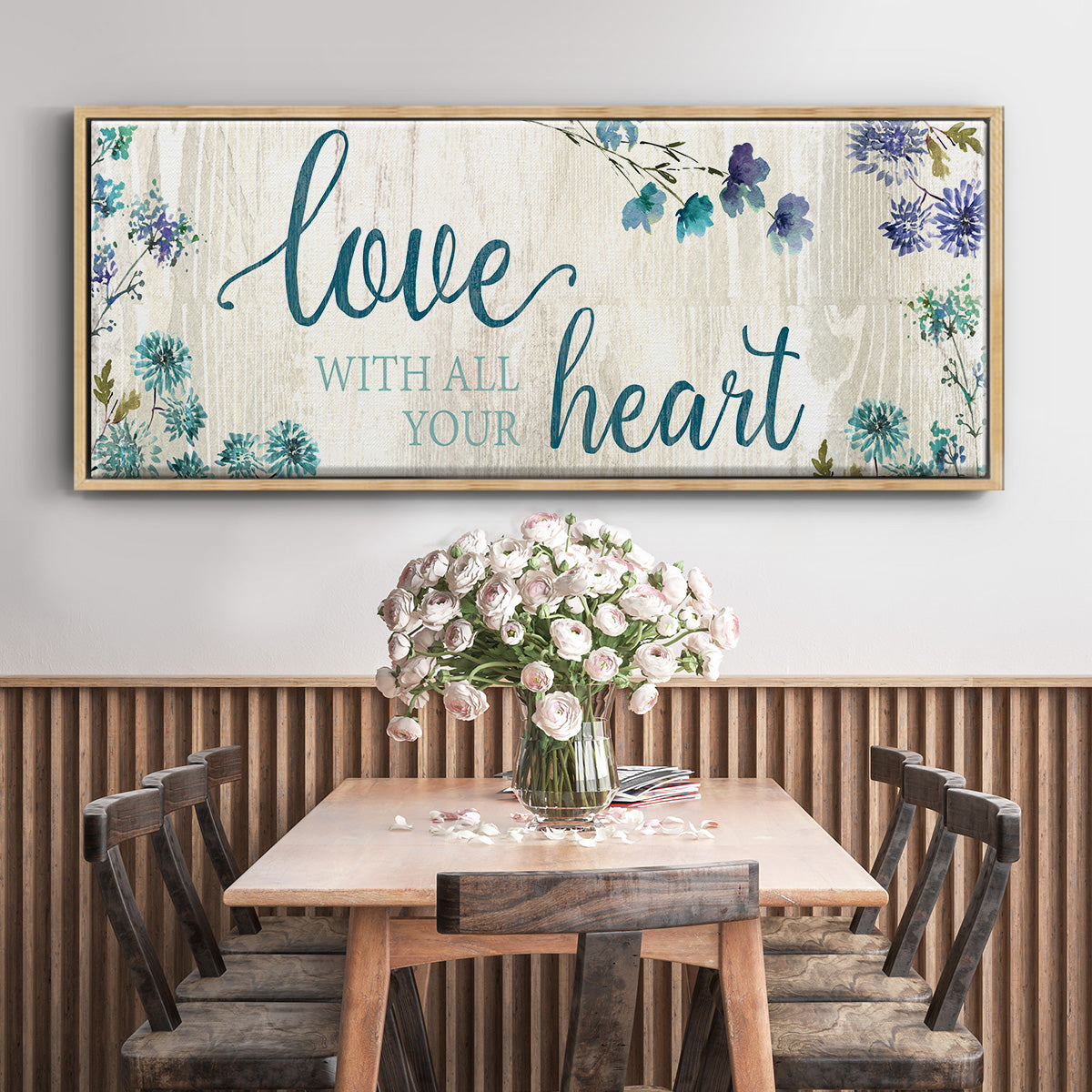 Love With All Your Heart - Floater Framed Canvas Print