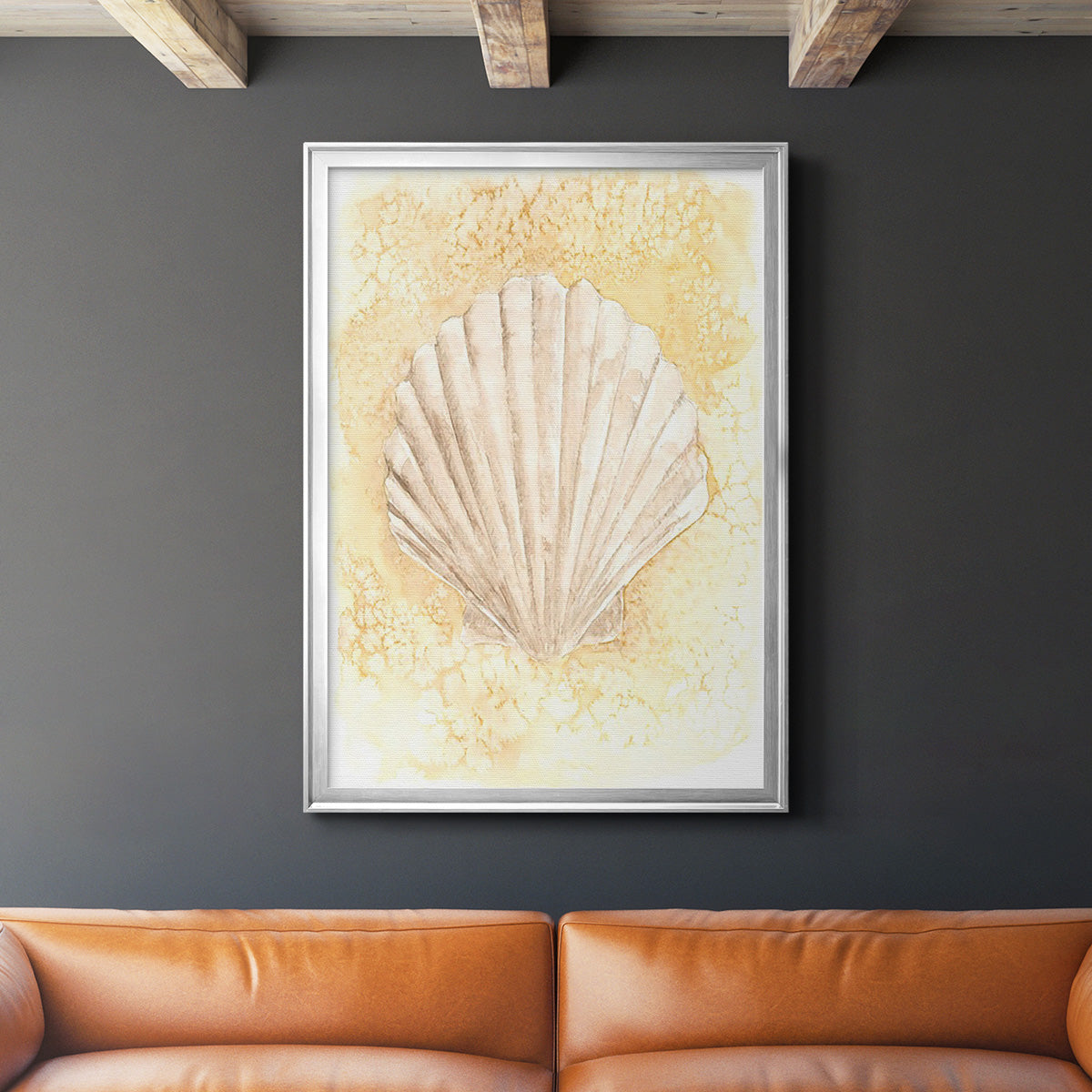 Salty Seashell II - Modern Framed Canvas Print