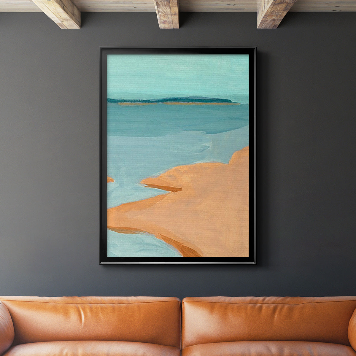 Out on the Sandbar III - Modern Framed Canvas Print