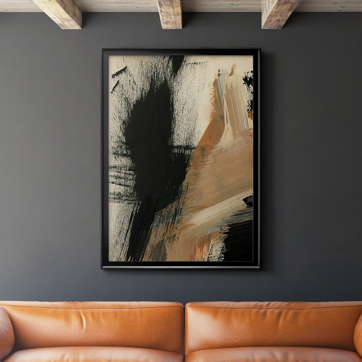 Baked Paintstrokes I - Modern Framed Canvas Print