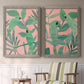 Pink and Green Birds of Paradise I - Premium Framed Canvas 2 Piece Set - Ready to Hang