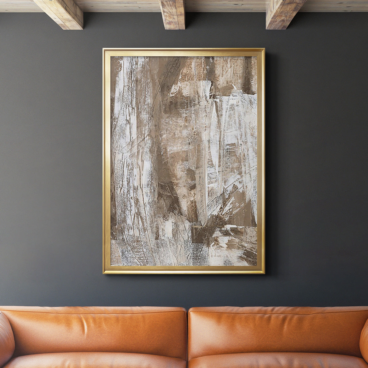 Bronzed I - Modern Framed Canvas Print