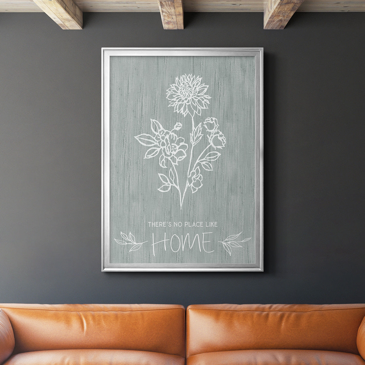 No Place Like Home Sketch - Modern Framed Canvas Print