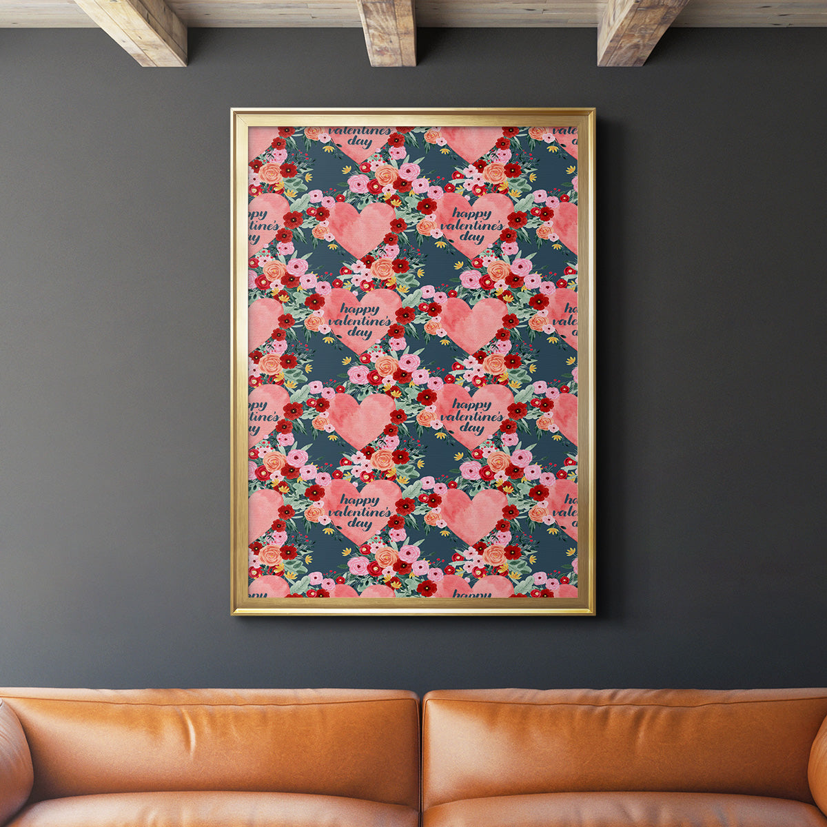 Sweet Hearts Collection E - Modern Framed Canvas Print