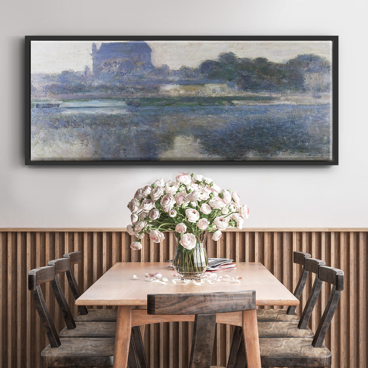 The Church of Vernon in the Mist, 1893 - Floater Framed Canvas Print