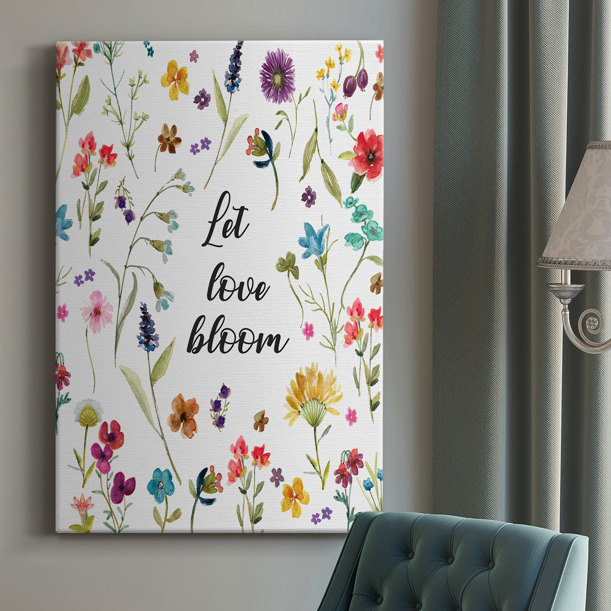 Let Love Bloom Premium Gallery Wrapped Canvas - Ready to Hang