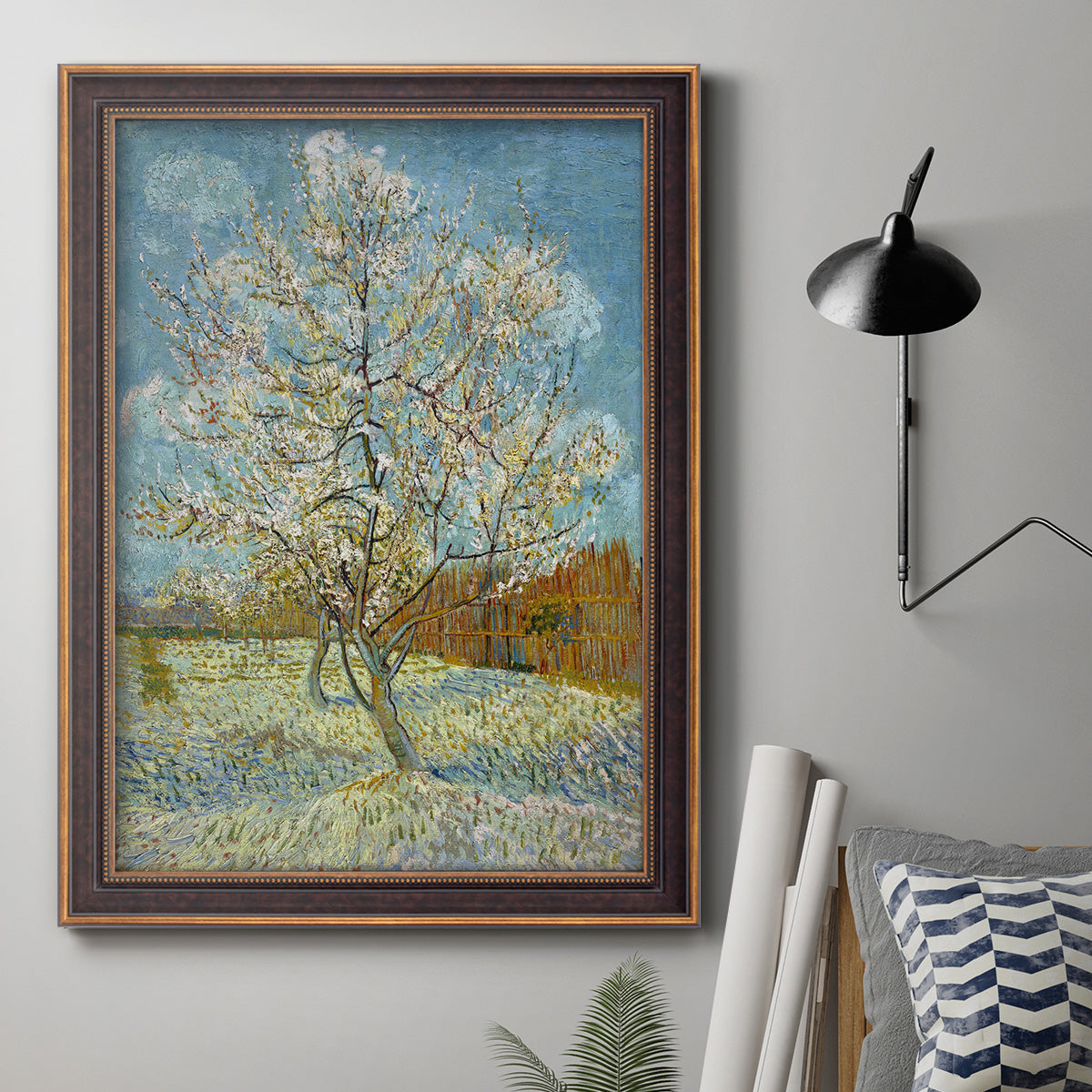  The Pink Peach Tree - Ornate Framed Canvas Print