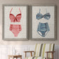 Vintage Swimming III - Premium Framed Canvas 2 Piece Set - Ready to Hang