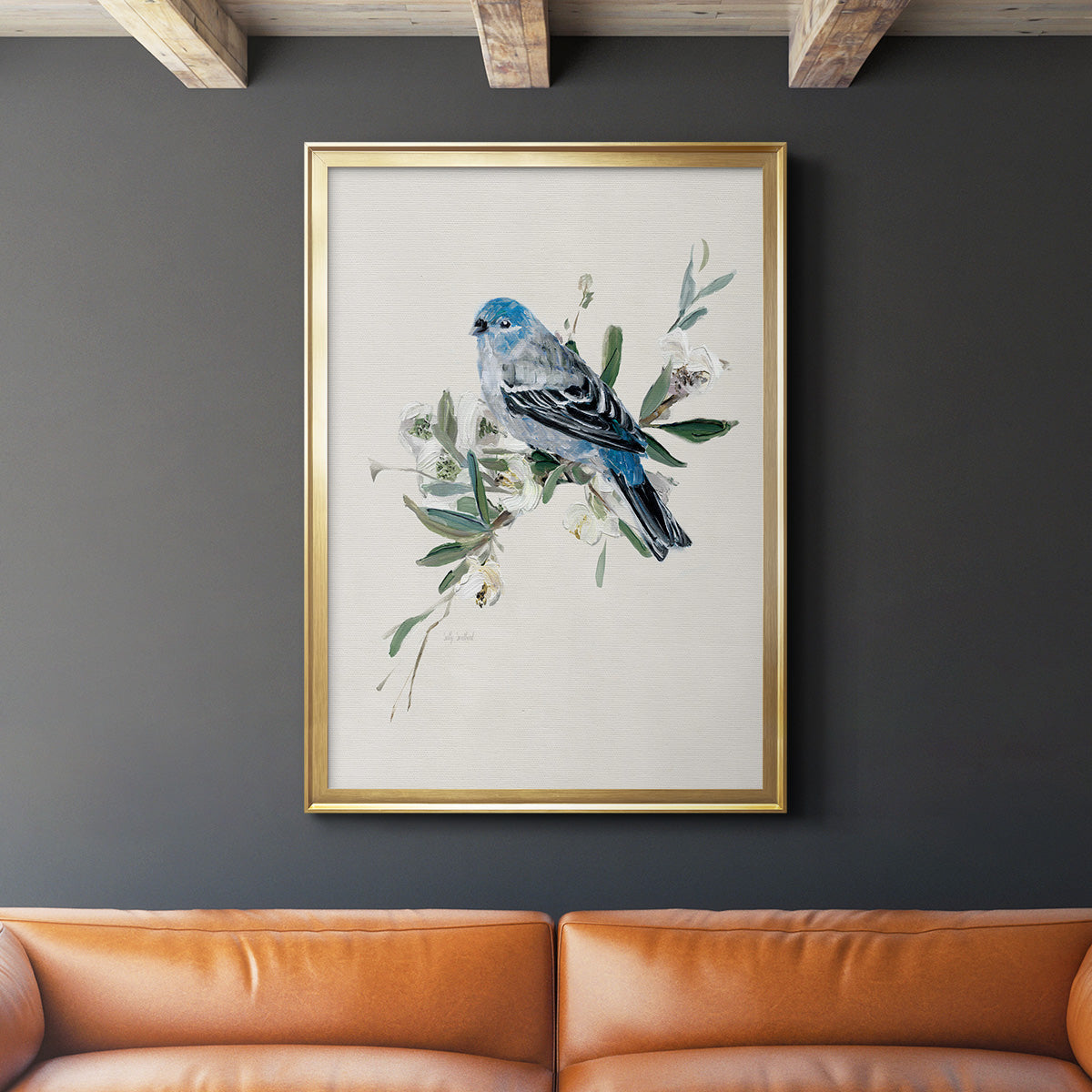 Bluebird Happy II - Modern Framed Canvas Print