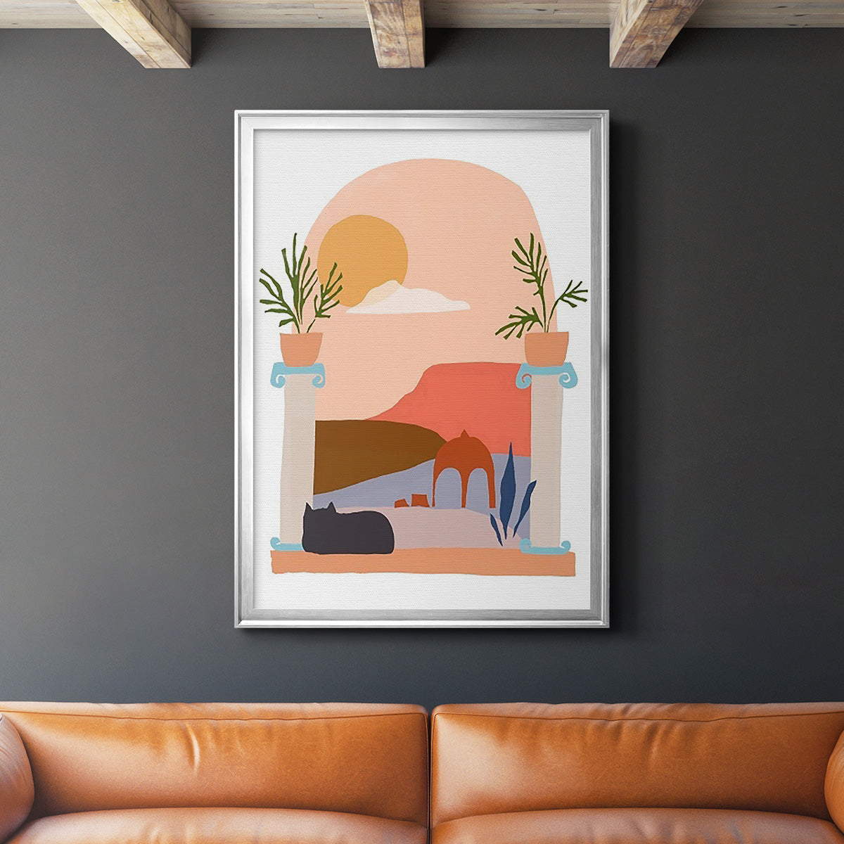 Paper Scene IV - Modern Framed Canvas Print