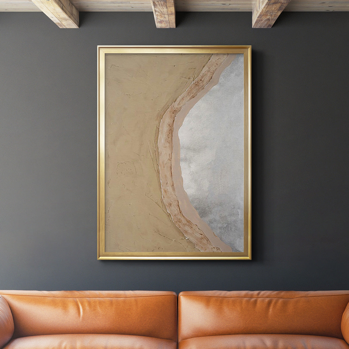 Silver Lake III - Modern Framed Canvas Print